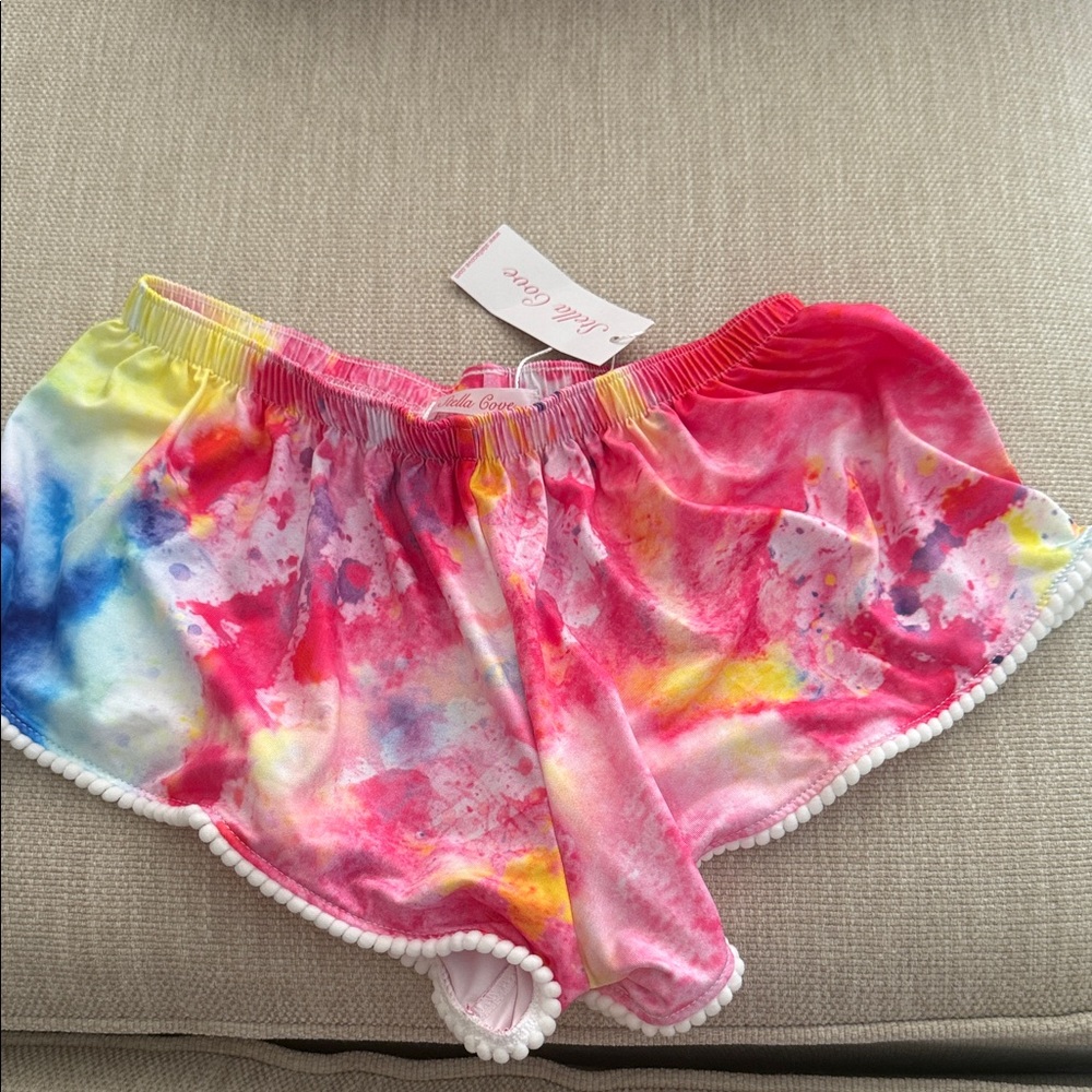 Stella Cove Pink and Yellow Tie-Dye Shorts